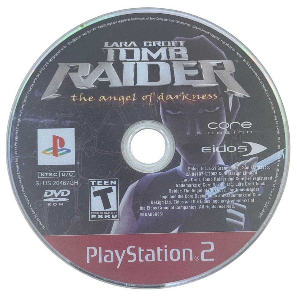 Lara Croft Tomb Raider The Angel of Darkness PS2 PlayStation 2 SLUS 20467GH Disc